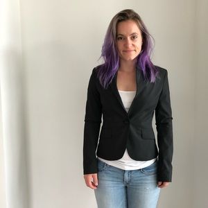 Express black fitted pinstripe blazer